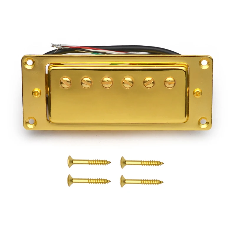 Mini 6 Hole Electric Guitar Humbucker Pickup for LP Guitar Black/Gold/Chrome (Neck and Bridge are Universal)