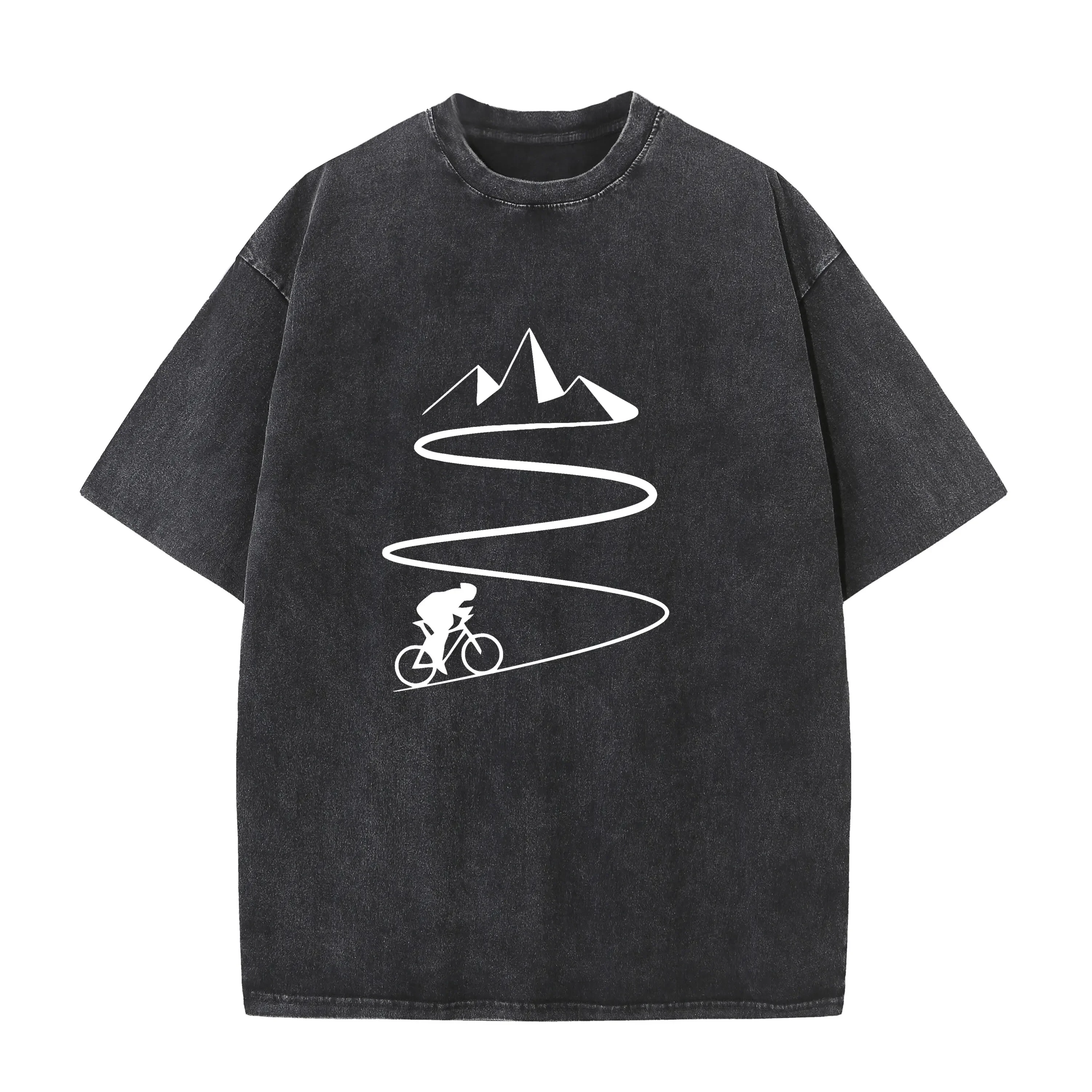 

Mountain Bike Heartbeat Funny Biker Bleach T Shirt Plus Size Custom Short Sleeve Men's Bicycle Cycling T-shirt Fashion Family