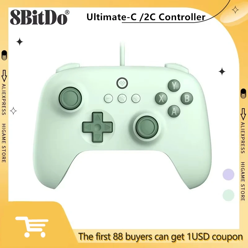 8Bitdo Ultimate-C /2C USB Controller Support For Windows10/11,Android, and Steam Deck Raspberry Pi Wired Gamepad