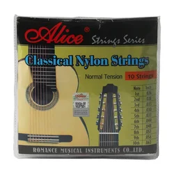 Alice AC1032 AC1032C 10 Strings Classical Guitar Strings Set Normal Tension 026-063 Silver Plated Copper Wound Clear Nylon