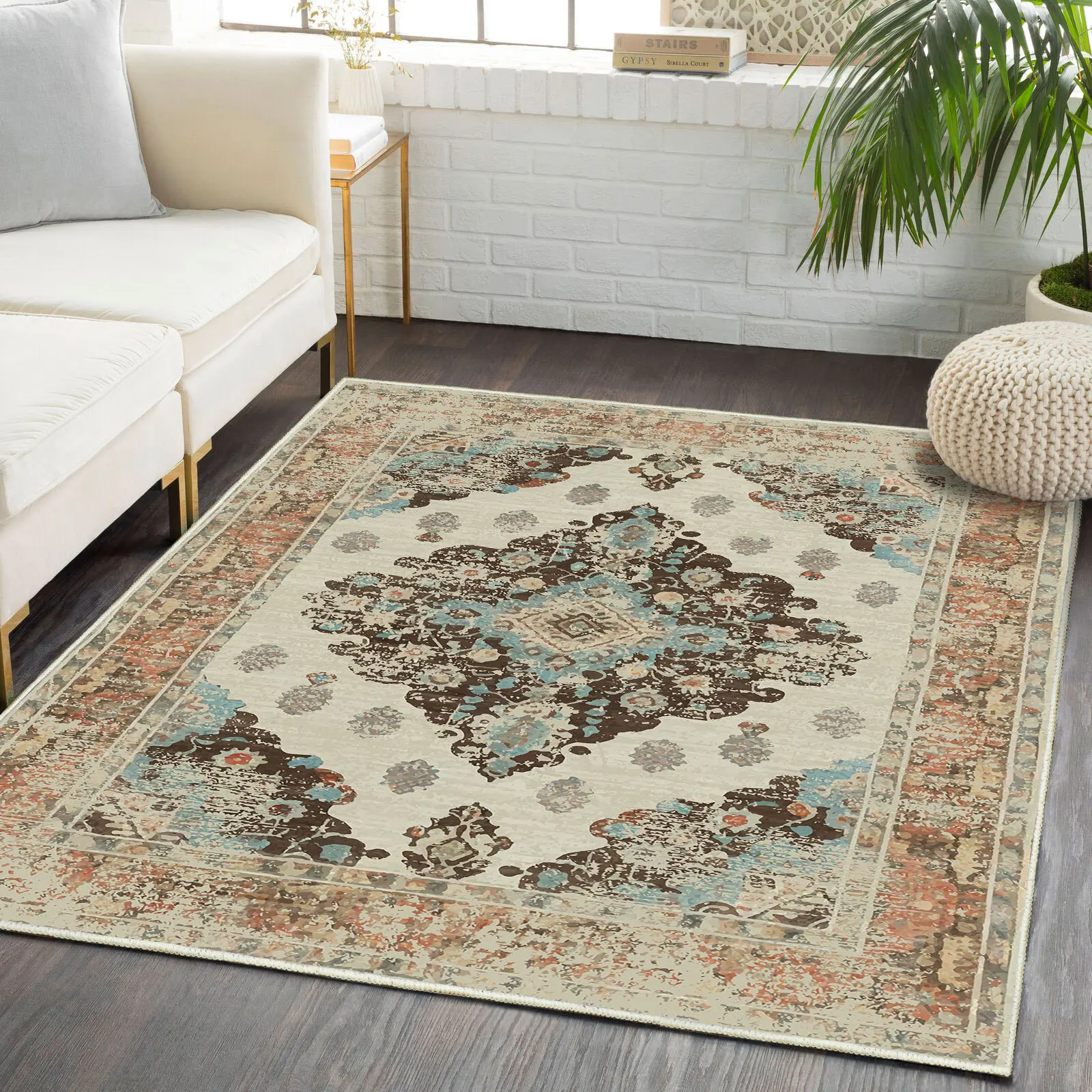 

American Large Area Rug Persian Carpets for Living Room Classical Vintage Rugs for Bedroom Washable Cloakroom Rug Retro Lounge