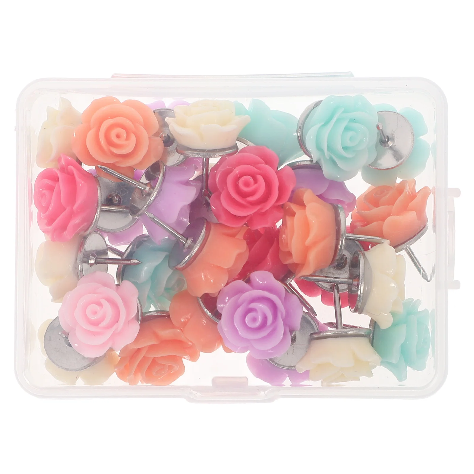 30 Pcs Rose Pushpin Flower Shaped Pushpins Small Convenient Replaceable Corkboard