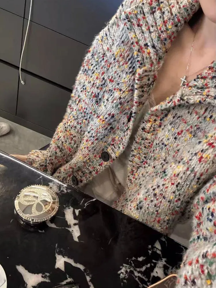 

Loose Women's Knitted Sweater Soft Fluffy Frayed Casual Sle Spring Autumn New Arrival Comfortable Knitwear