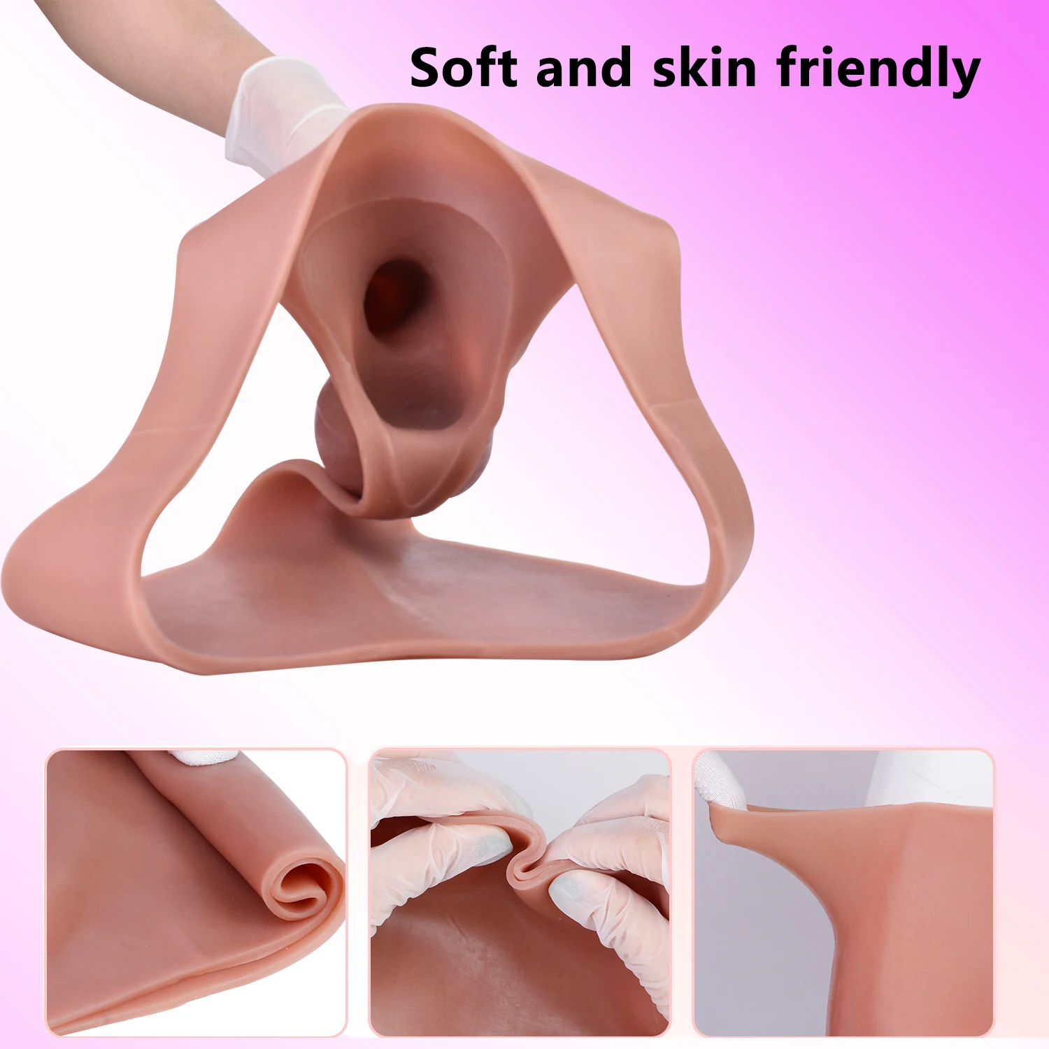 FAAK Silicone Briefs With Hollow Penis Sleeve Large Realistic Dildo Sex Toys For Men Masturbator Cock Extender Enlargement