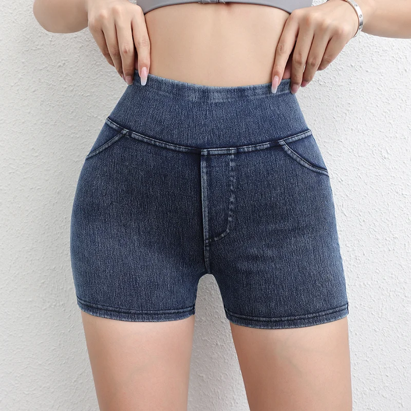 Jeans That Are Suitable for Wearing Against the Skin, Such as Imitation Denim Shorts, Sports Shorts, and Women's Internet Celebr