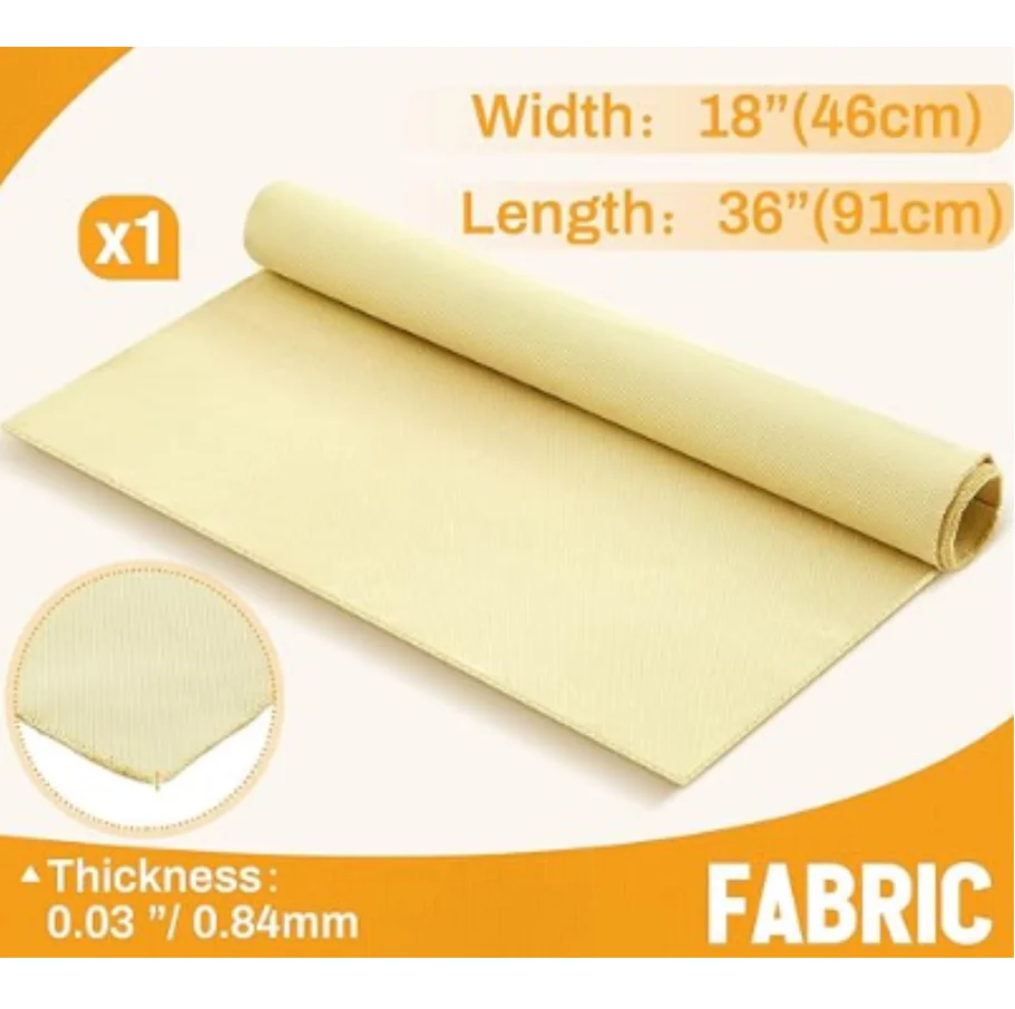 

36 x 18 Aramid Fiber Synthetic Fabric 480g Heavy Weight Protective Pure Fabric -17 oz Twill Weave Woven Staple Fiber