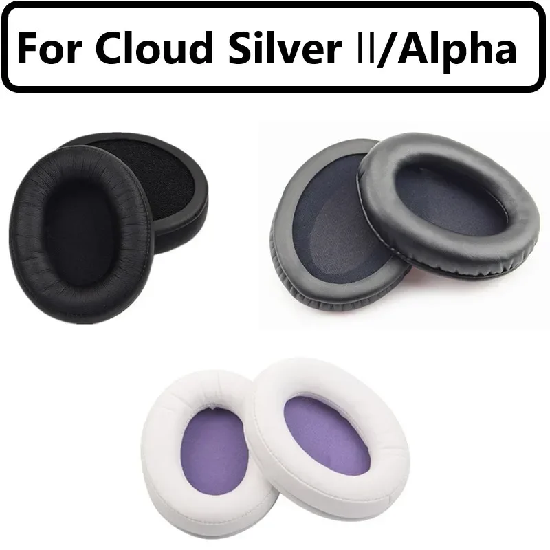 

Replacement Earpads for Kingston Cloud Silver II /alpha Headphone Ear Pads High Grade Protein Leather Cloud II Cushion Earmuffs