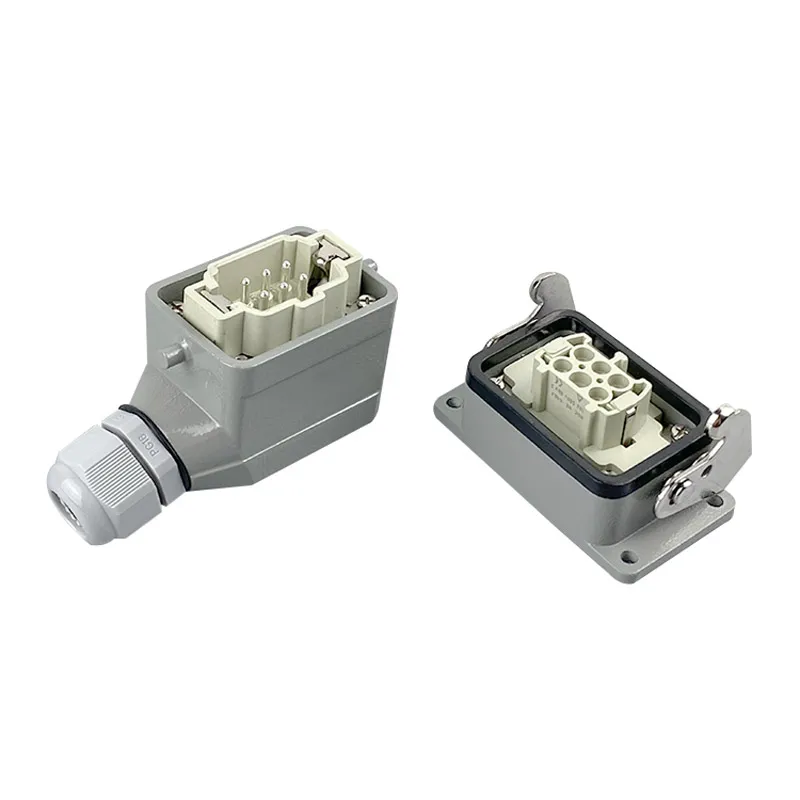 Heavy Duty Connectors HDC-HE-006-1/2/3/4-L F/M 6pin 16A Screw connection Industrial rectangular Connector plug