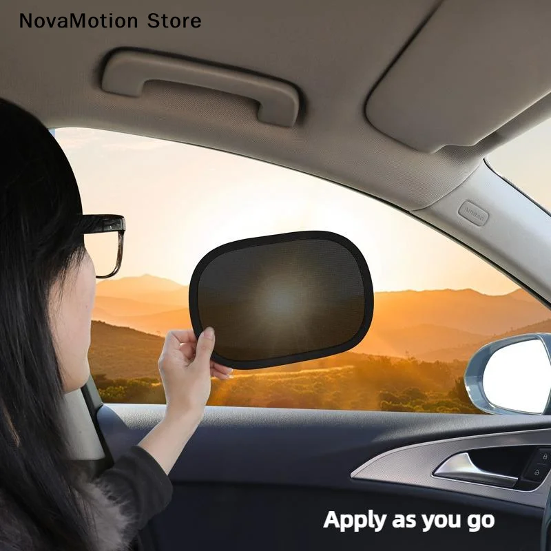 [NM]2pcs Summer Car Mini Small Shading And Anti-static Film Car Side Window Sun Protection And Heat Insulation Sunshade Cover