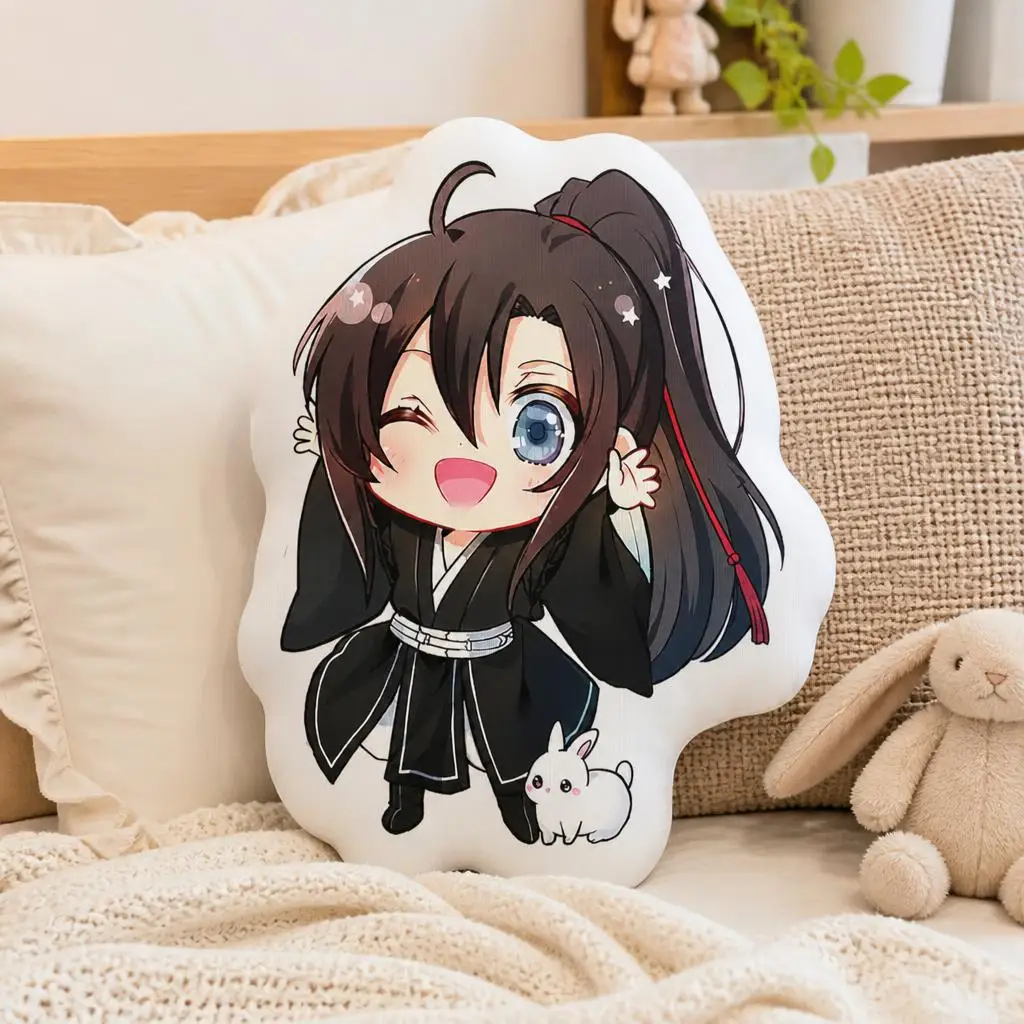 Mo Dao Zu Shi Wangxian Chibi Plush Pillow Cushion Irregular Stuffed Throw Pillow Home Decor Gift Sofa Bed Couch