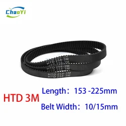 HTD 3M Timing Belt Length 153 156 159 162 165 168 171 174 177 180 183 186 189 192 195 198 201 204 207 210 213 216 219 222 225mm