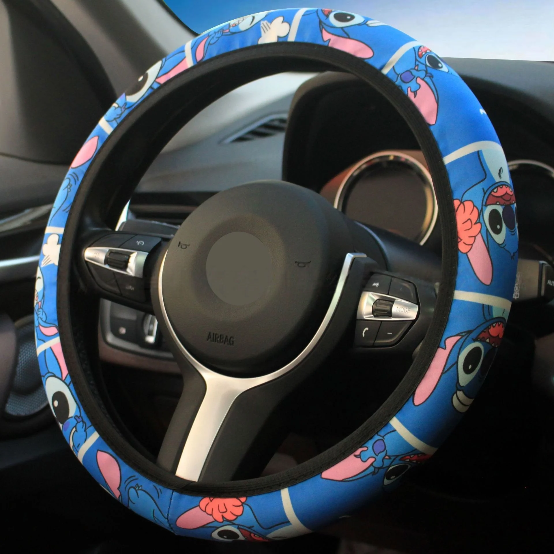 

New car steering wheel cover, Stitchy, no inner ring, elastic band, elastic car handle cover