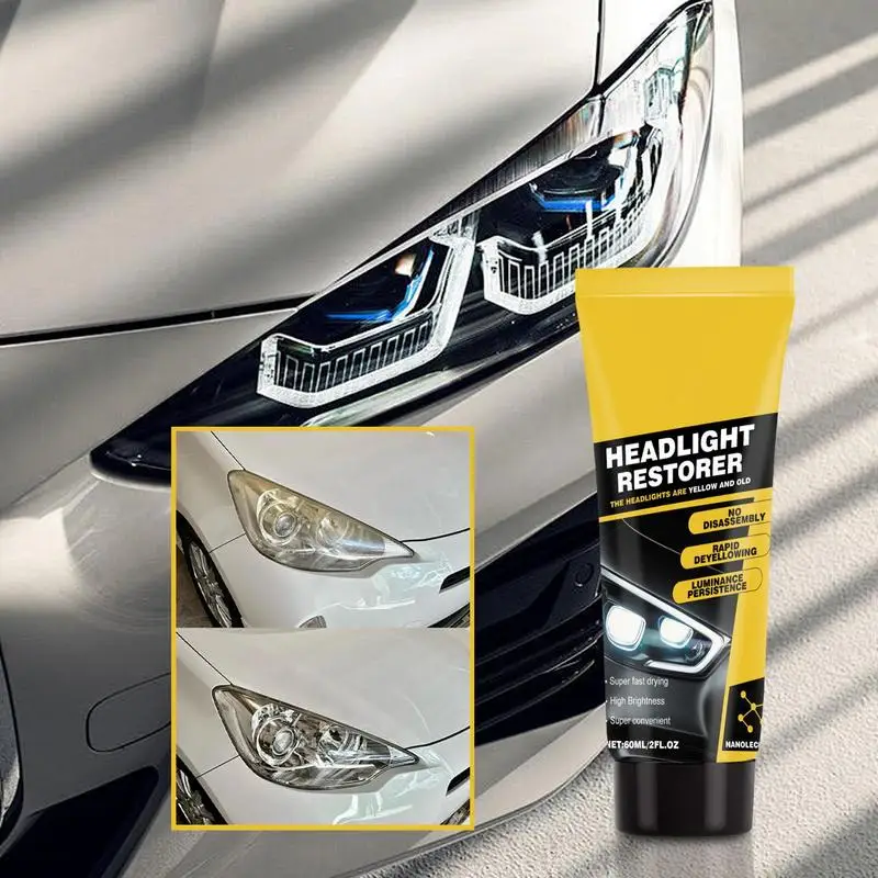 Car Headlight Cleaner Lens Cleaner Repair Paste Cleaning Paste Headlight Polish Long-Lasting Stain Remover UV Protection For Car