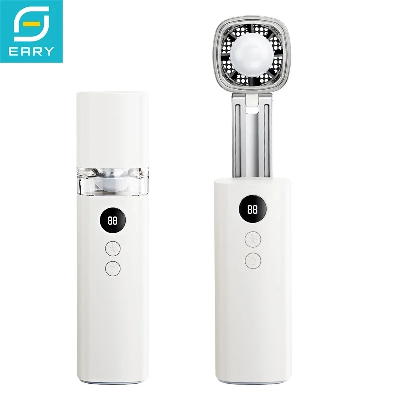 3000mAh Foldable Mini Handheld Fan,100‑Speed Adjustable Type‑C Rechargeable Desk Fan,Digital LED Display & Lighting Portable Per
