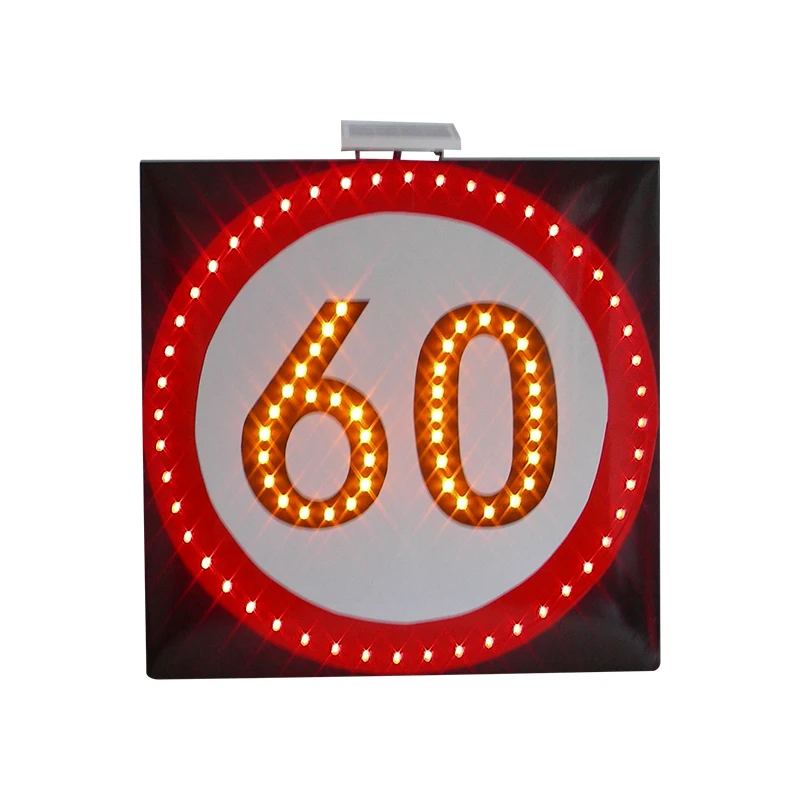 Solar Panel Powered Led Flashing Octagon Reflective Warning Signs Road Speed Limit Safety Warning Traffic Signs