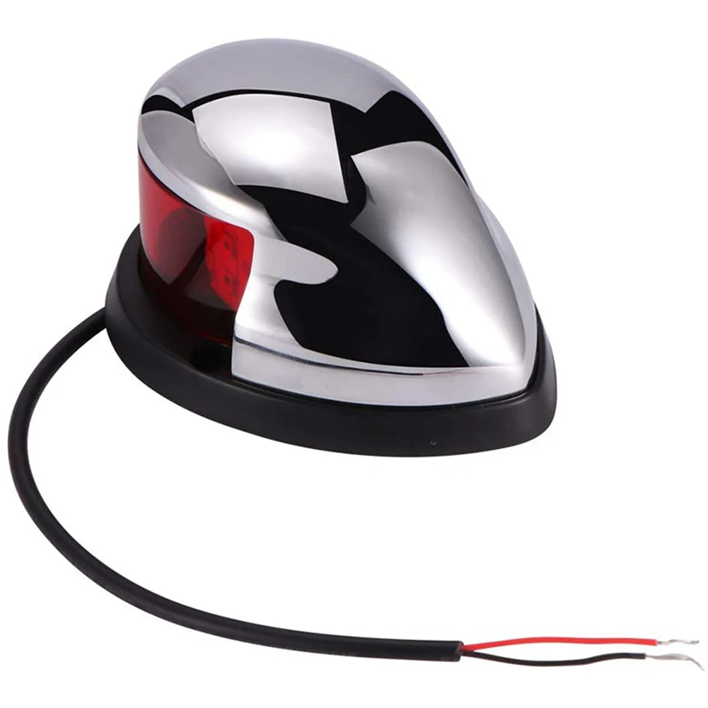 M49K-2Pcs 12V Navigation Lights LED Zinc Alloy Bow Light Marine Boat LED Red Green Pontoons Sailing Signal Lights