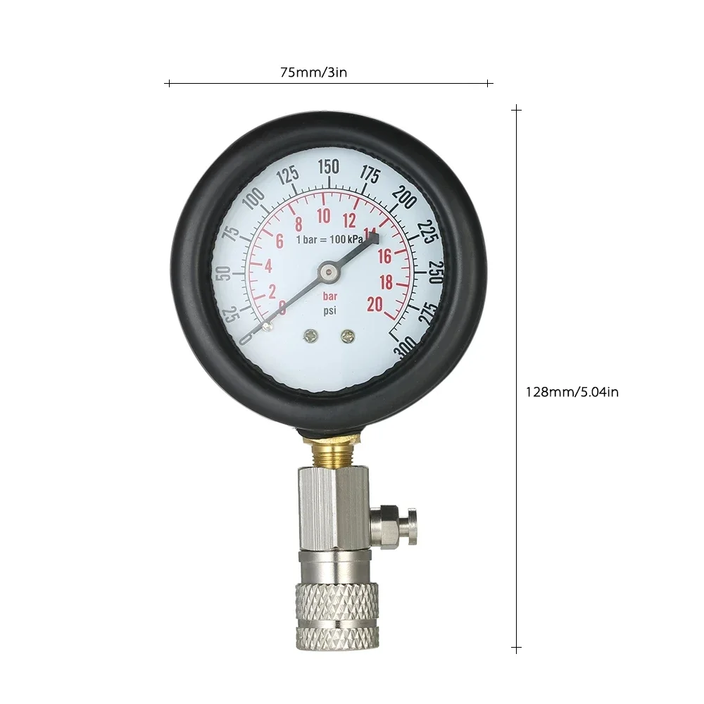 0–21 kg/cm³ 0–300 PSI Engine Cylinder Compression Tester Kit Automotive Pressure Gauge Gas-Cylinder Pressure Test with Air Gauge