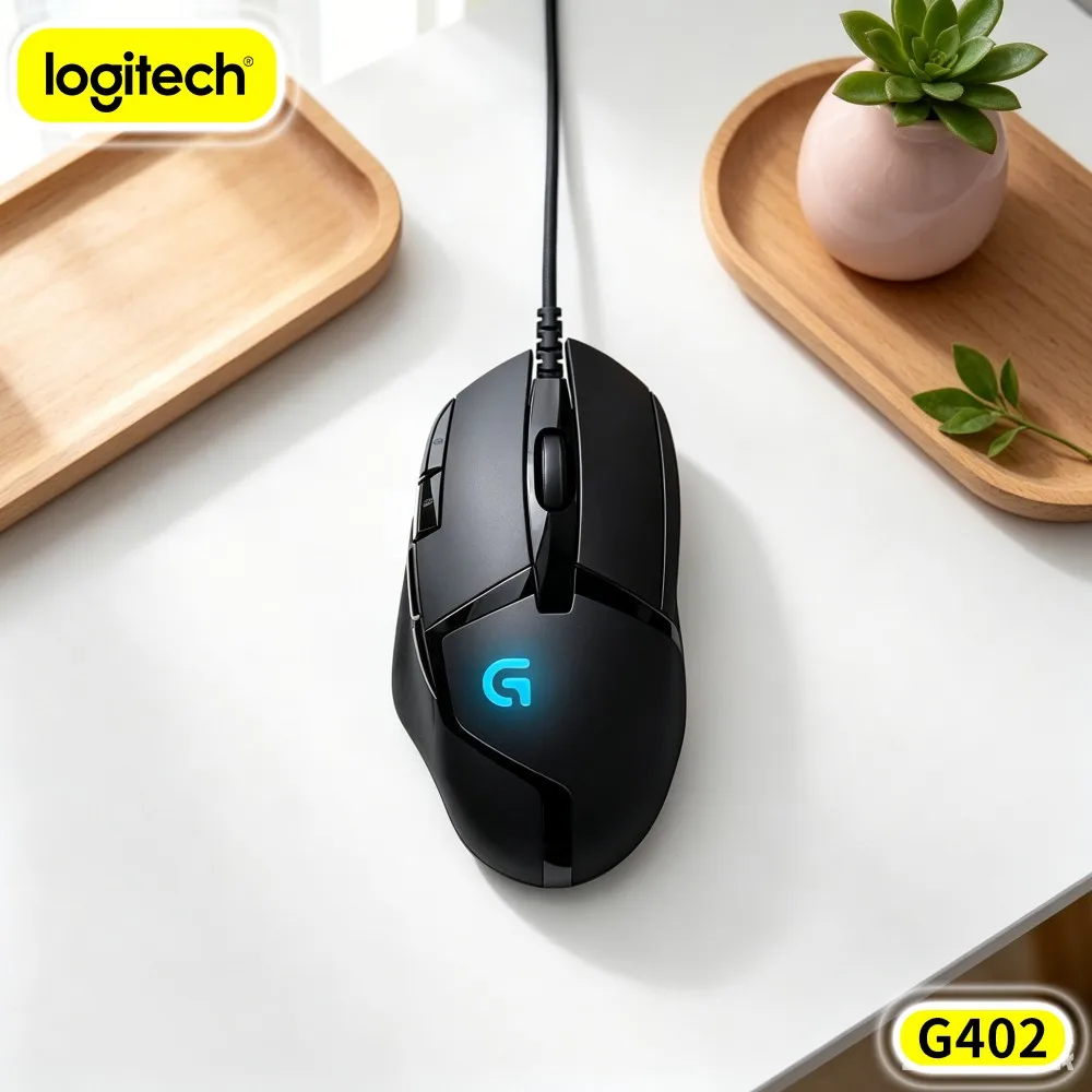 High-Precision Logitech G402 Gaming Mouse 4000 DPI 8 Custom Buttons 20M Clicks 500 IPS 1Ms Response For Desktop
