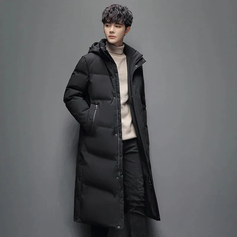 Length Puffer Coat Man With Fur Collar Hooded Duck Down Female Feather Parka Waterproof Winter Women Long Jacket Men