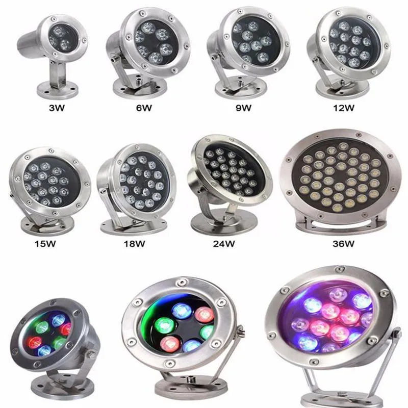 

Waterproof Led Underwater Light 6W 9W 12W 18w 24W 36W Warm White RGB Night Lamp Outdoor Garden Swimming Pool Party Landscape