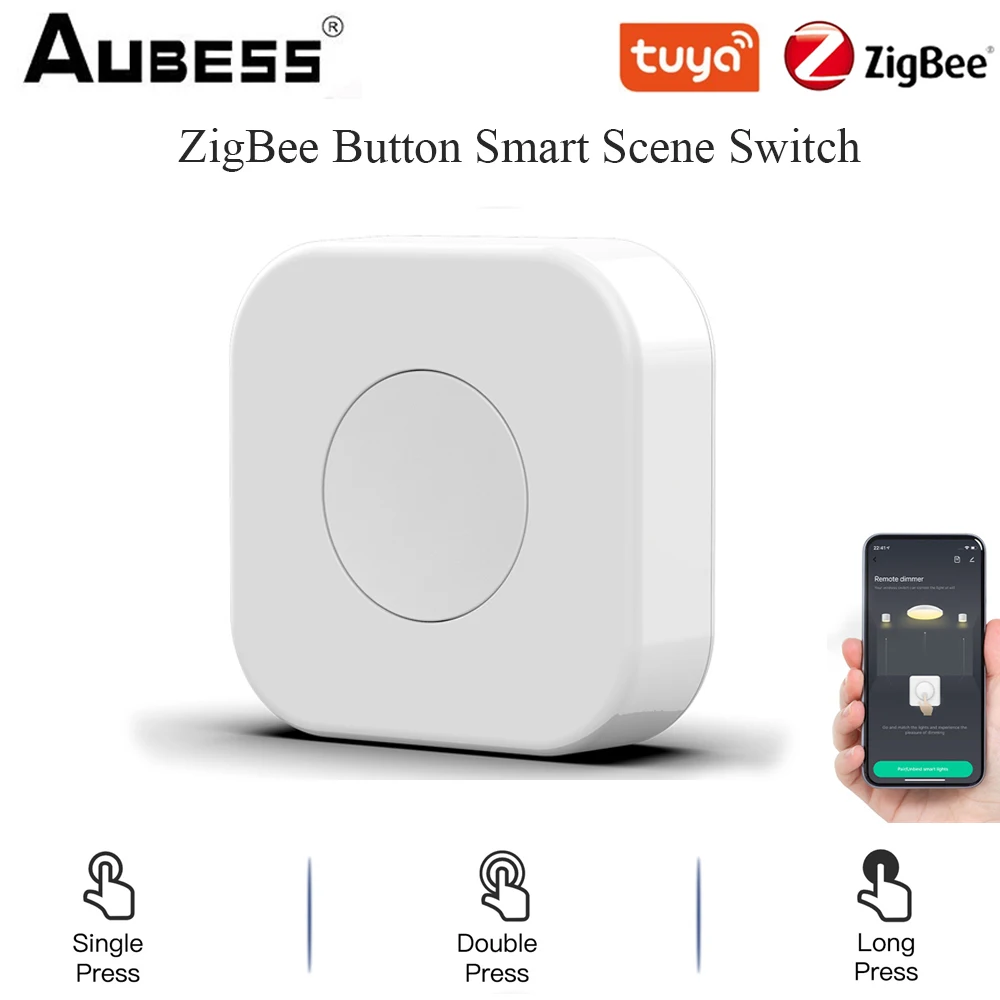 

Tuya ZigBee Button Smart Scene Switch Wireless Smart Linkage Convenient Smart Life Remote Control Smart Home Gateway Needed