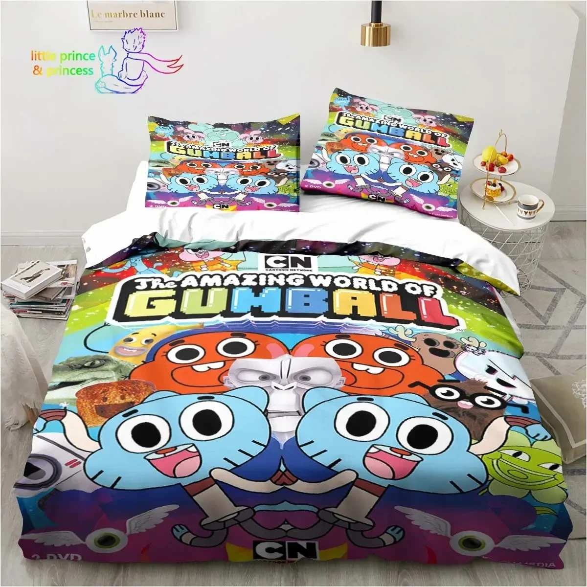 Amazing World Gumball 3D Printed Bedding Set Single Twin Full Queen King Size Bed Set Adult Kid Bedroom Bedding Gift