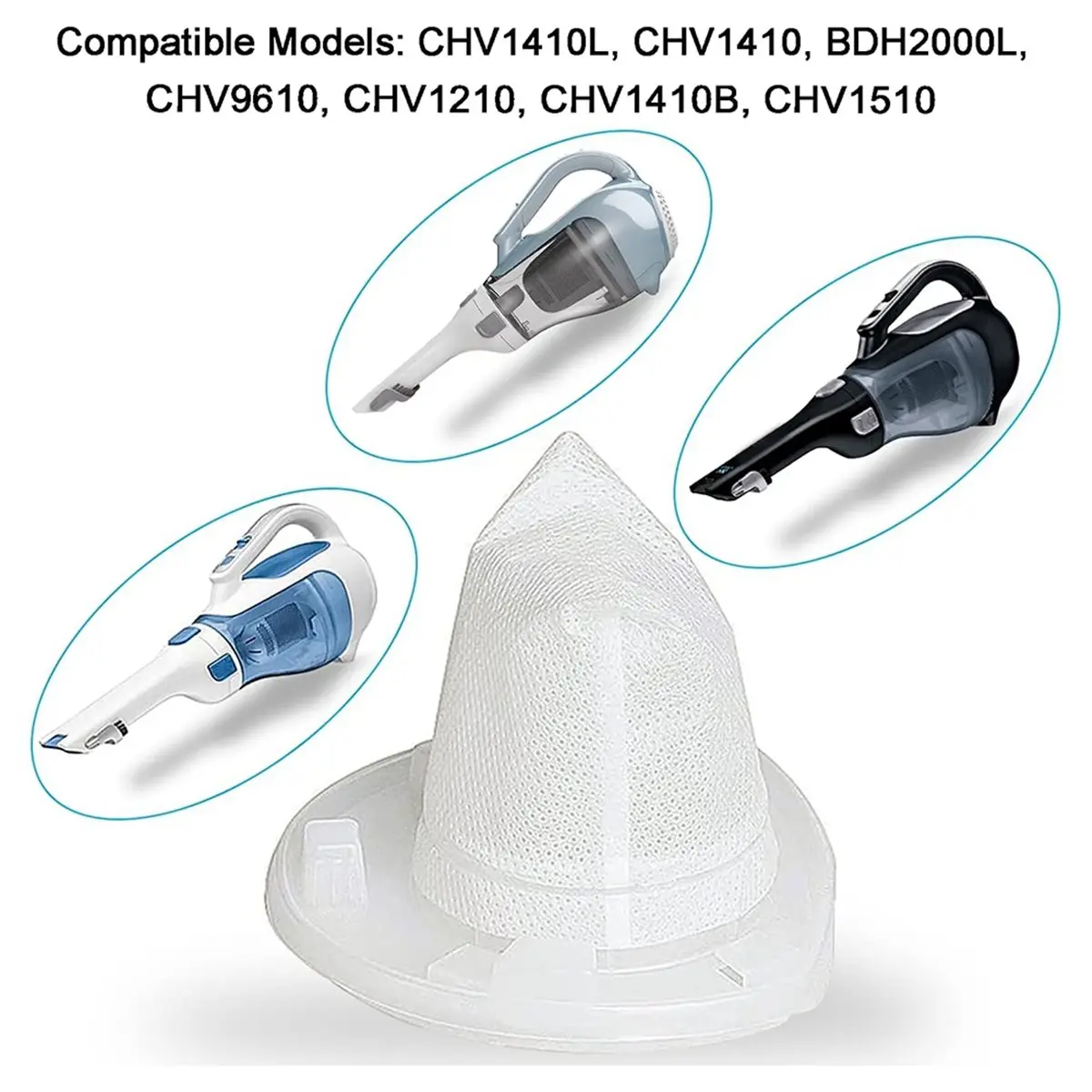 Replacement Filter for Black & AdvancedClean Cordless Handheld Vacuum Dust Buster Compact Hand VAC
