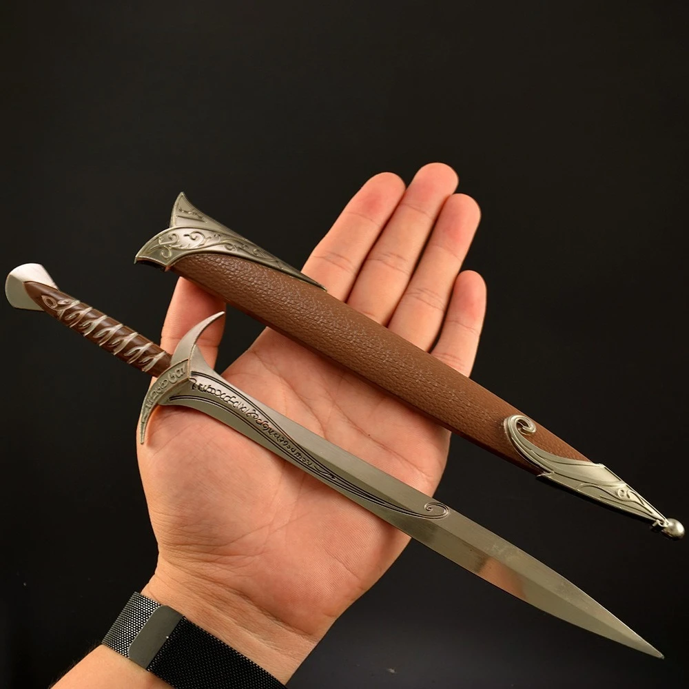 30 cm Ring Koning Film Perifere Middeleeuwse Piercing Zwaard Metalen Wapen Model Katana Samurai Ornamenten Speelgoed Collecties Geschenken Speelgoed