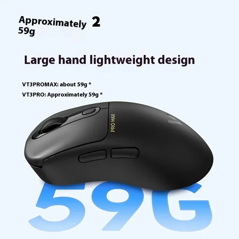 Imagem -02 - Max Mouse Ergonômico sem Fio Jogos Leves Modo Duplo Laptop Escritório Gamer Paw3950 4k Taxa de Retorno 8k Rapoo-vt3pro