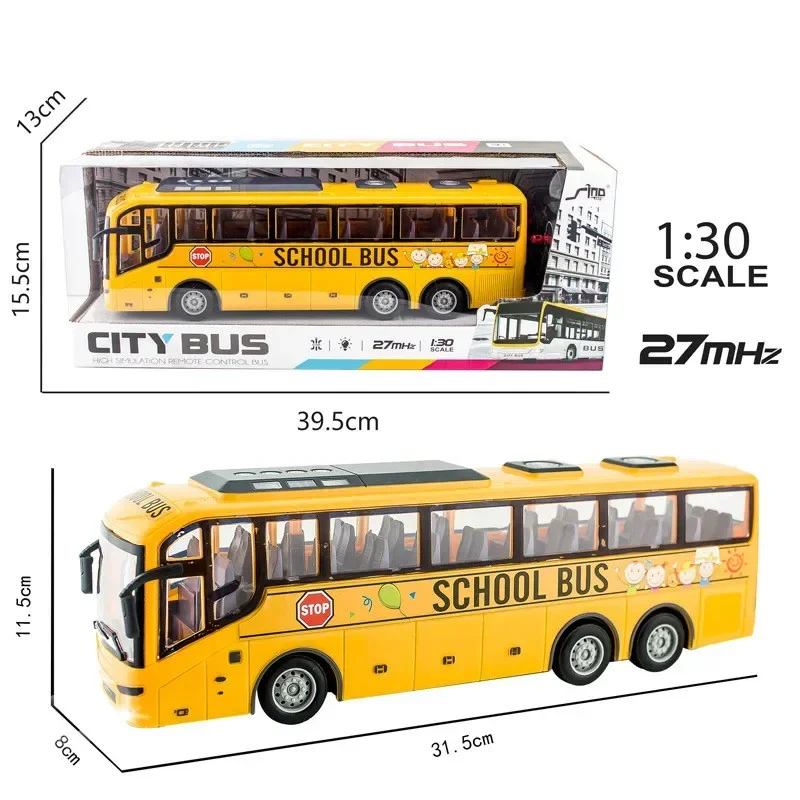 1/30 zdalnie sterowany elektryczny radiowóz z pilotem do autobusu turystycznego Model miejski szkolny sterowany radiowo zabawki dla dzieci prezenty