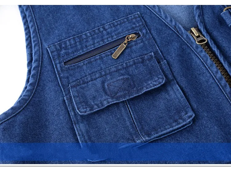 Multi Pocket Cotton Denim Vest Men Casual With16 Pockets Sleeveless Jackets Male Outdoor Photograph Waistcoat Plus Size 5XL 15 Sd9d89d6a91484d58b3bb5863628173cae