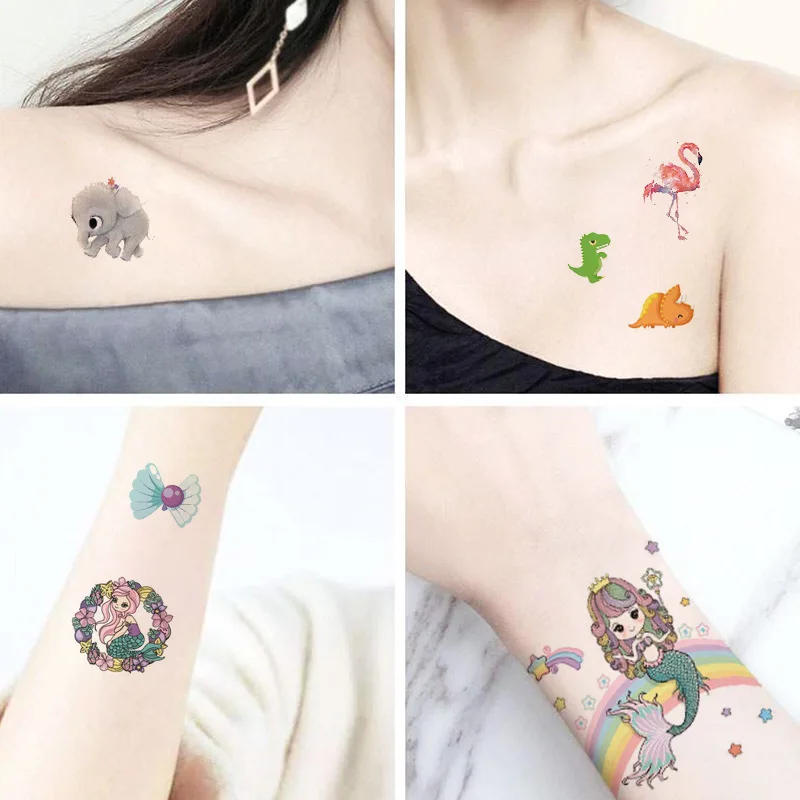 10 pçs novas tatuagens para crianças transferência tatuagens para crianças mini tatuagens à prova dwaterproof água festival brilhos rosto unicórnio animais adesivos