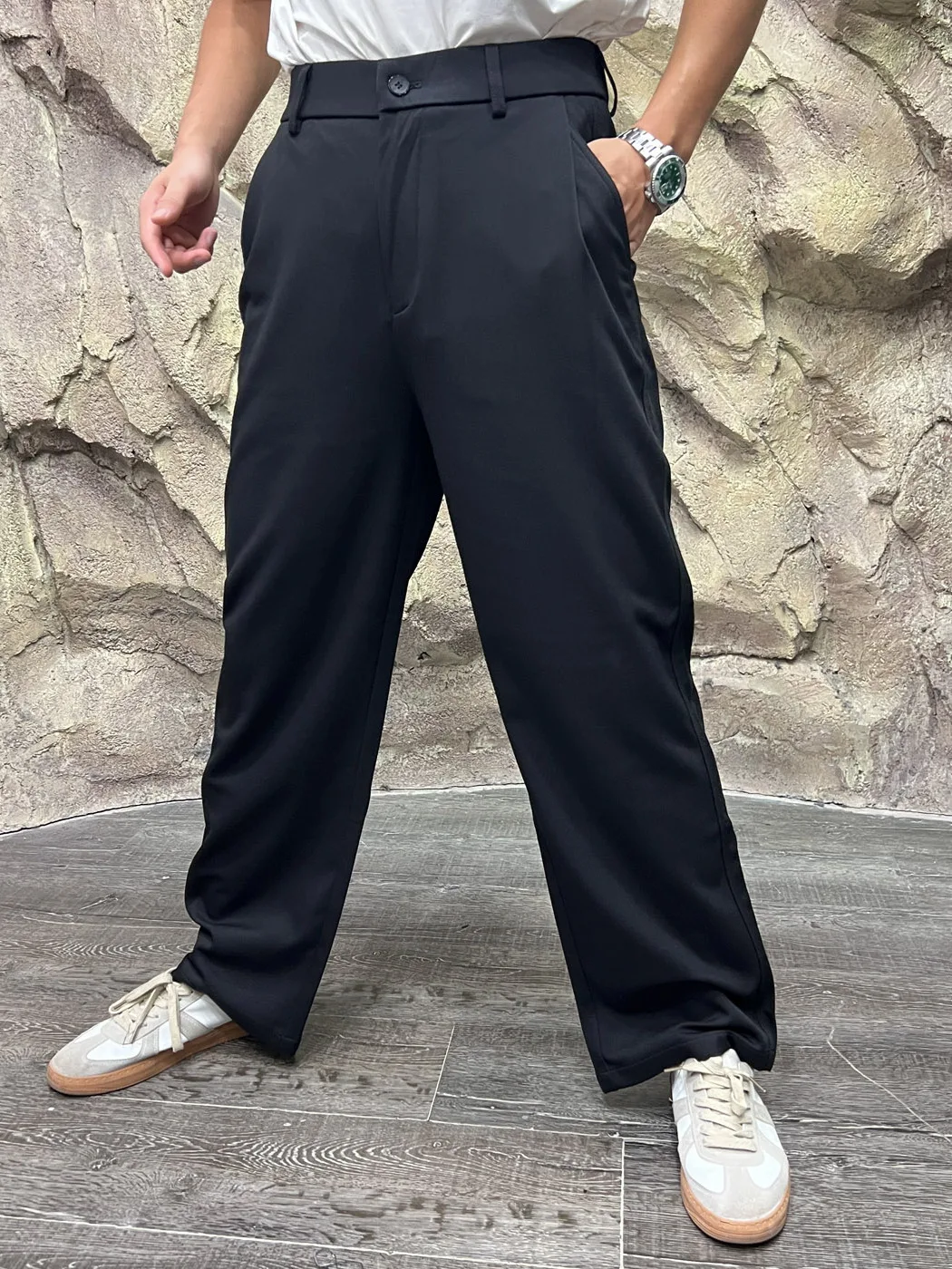  Comfortable Men's Casual Pants Breathable Fashionable Skin-friendly Straight Leg Polyester Blend Autumn New Arrival