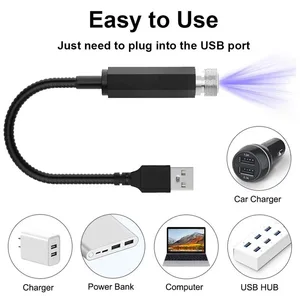 2 PCs Mini -LED -Autodachstern Nachtlicht angetrieben von USB Galaxy Star Projector Plug Play Auto Dach Room Room Dekoration Lampe Atmosphäre 8 Hauptverkaufsprojektor Samsung Portatil - №4