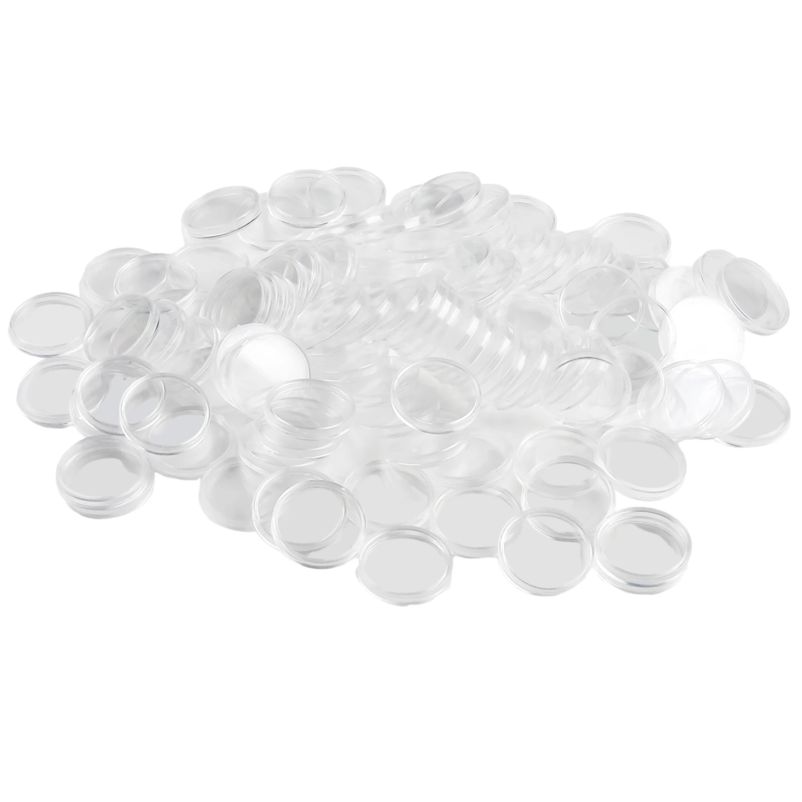 Clear Plastic Coin Storage Boxes, 34mm Inner Diameter Capsules Holder, Pack of 100, Keep Your Commemorative Coins Pristine