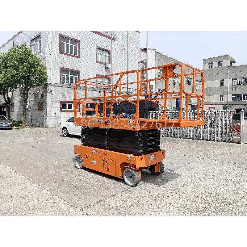 Solid Rubber Tires 8m 10m 12m 14m Mobile Electric Self-Propelled Hydraulic Scissor Lift Platform Table with Good Price view 4