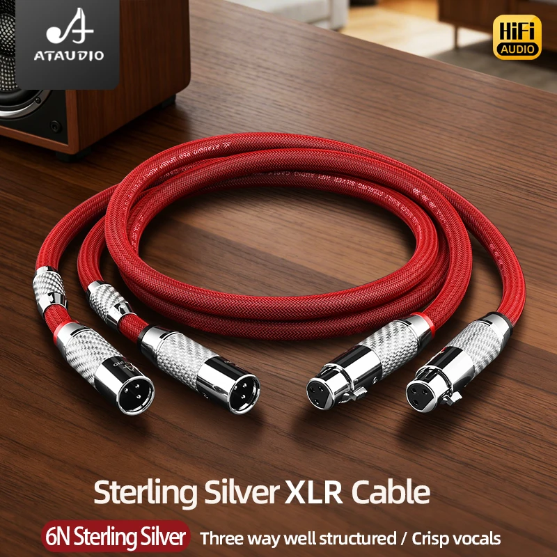 HiFi XLR-Kabel Hochwertiges Sterlingsilber 2XLR Stecker auf Buchse Symmetrisches Audiokabel für 3-Pin XLR-Anschlüsse Mikrofonkabel