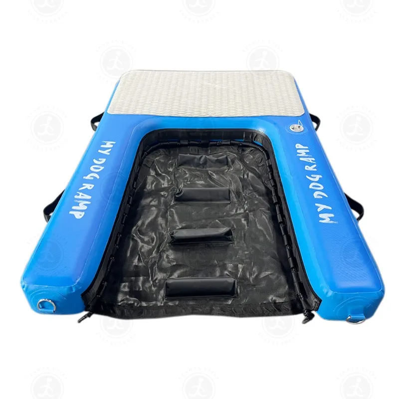 

New Customizable Inflatable Non-slip Pet Foldable Water Ramp Puppy Board Pet Ramp on Water Floating Dock Platform