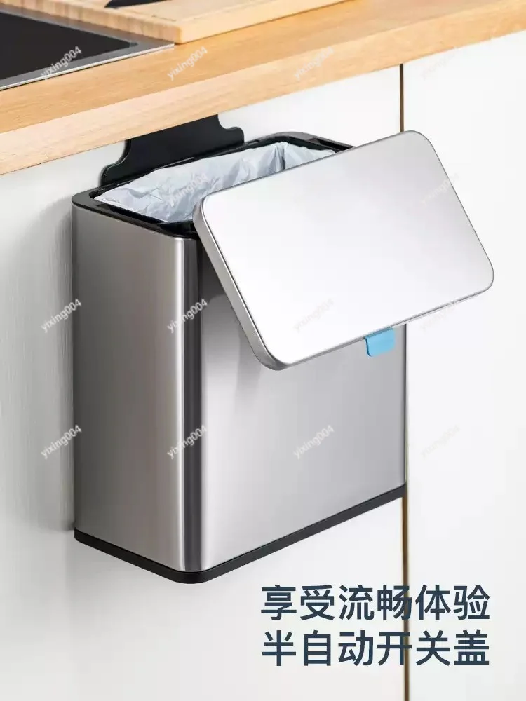 wall-hanging-kitchen-waste-bin-stainless-steel-with-cover-cabinet-door-mount-garbage-container