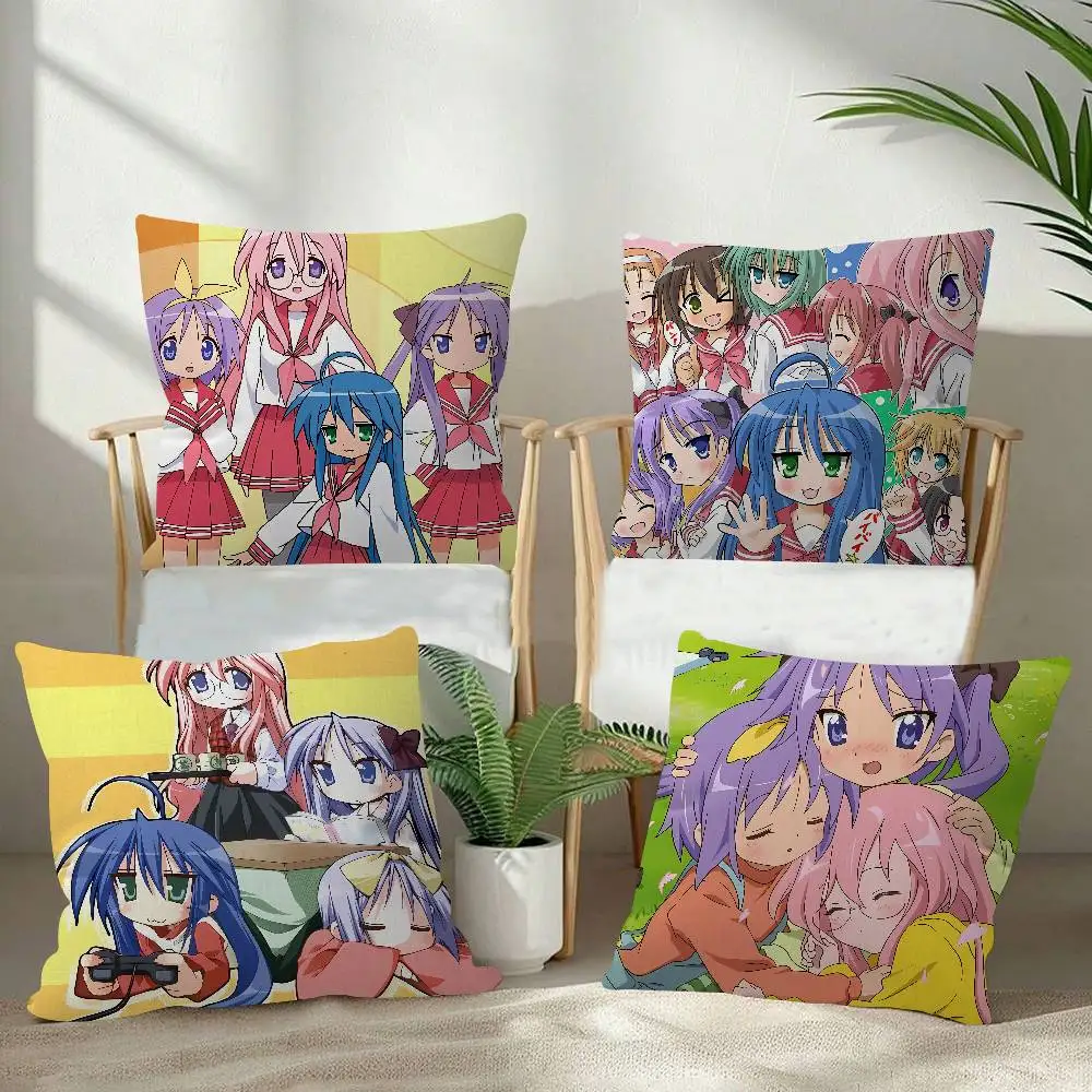 Pillow Case Fashion Square Pillowcase Bedroom Sofa Room Ins Decoration Leisure Anime L-Lucky S-Star
