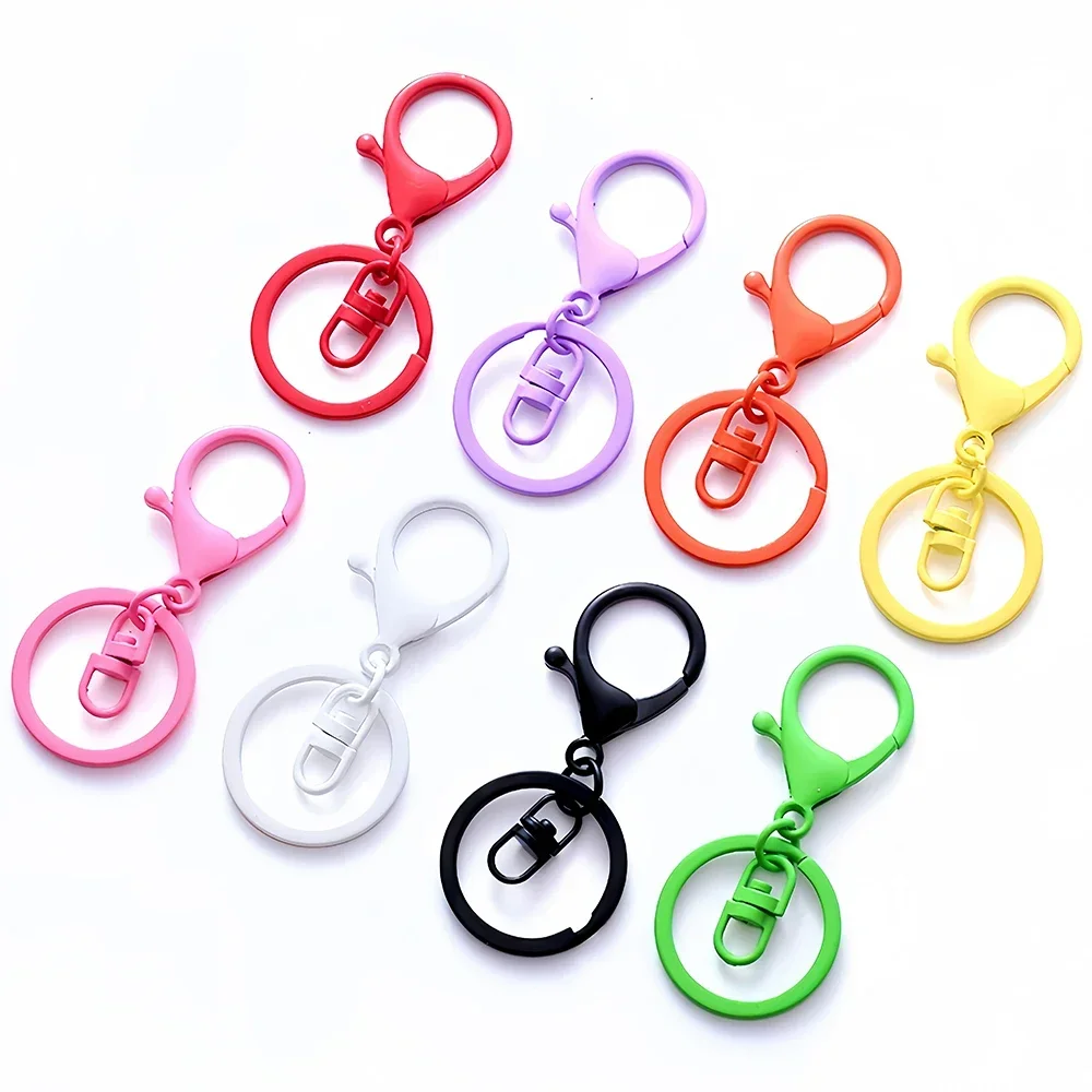 5pcs Keychain Lobster Clasp Hook Keyring with Rotating Buckle Key Hook for Jewelry Making Finding DIY Key Chains Accessories