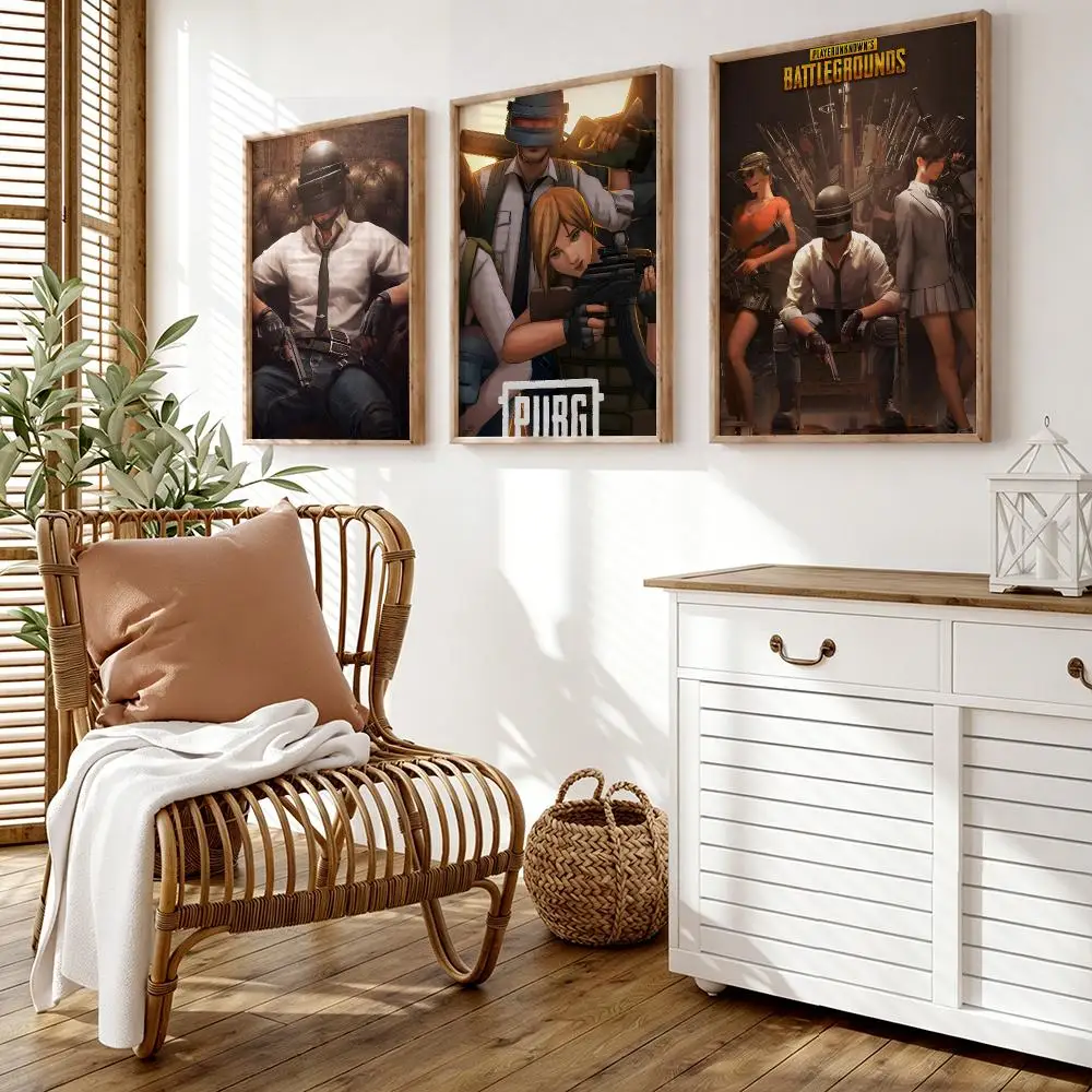 P-Playerunknown B-Battleground P-PUBG game Poster Wall Stickers HD Painting Self Adhesive Art Decals for Bedroom Room Home Decor
