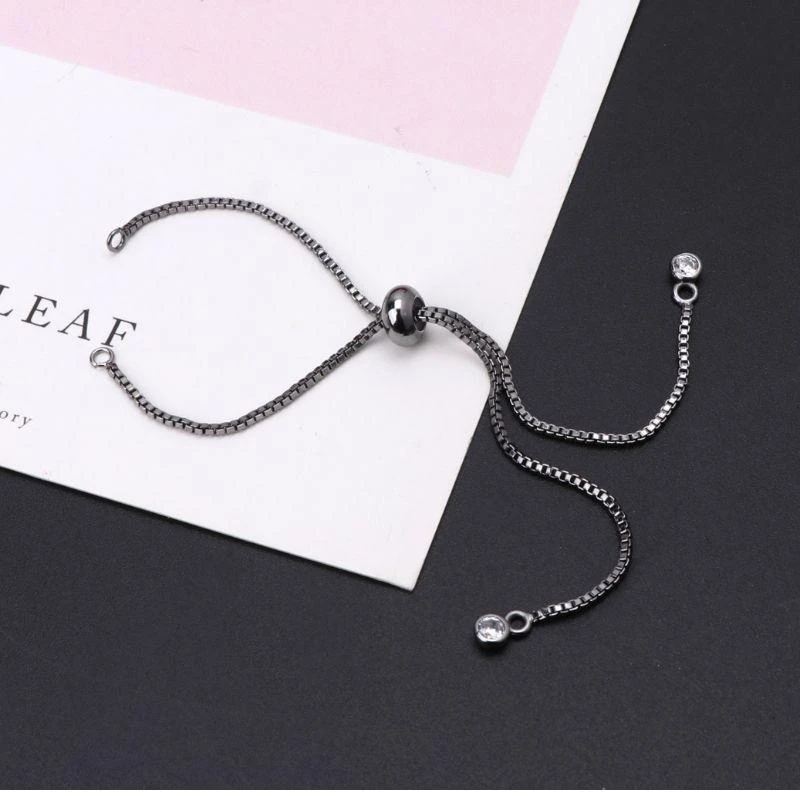 Chain Slider Extender Chains with Rhinestones/Ball Charm Ends for Bracelet