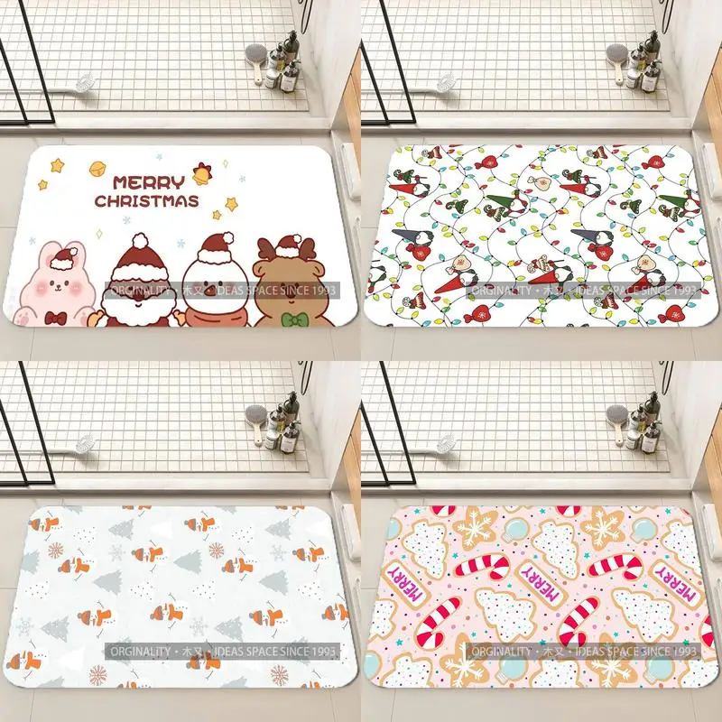 

Cute Christmas Pattern Mat Living Room Decoration Home Sofa Non-Slip Carpet Study Bedroom Tatami Children'S Soft Floor Mat