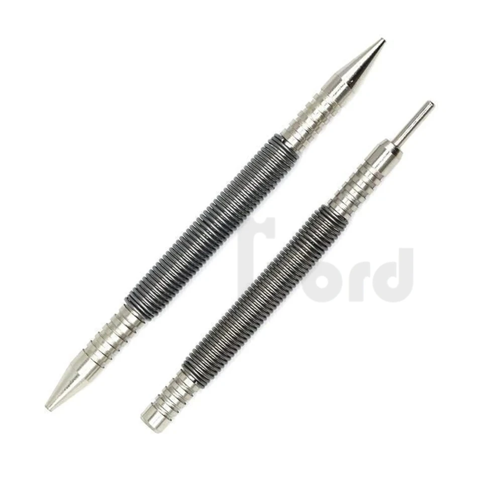 2PCS Spring Nail Center Punch Hammerless Dual Head Setter Spring Loaded High Carbon Steel Nail Punch Door Hinge Pin Remover