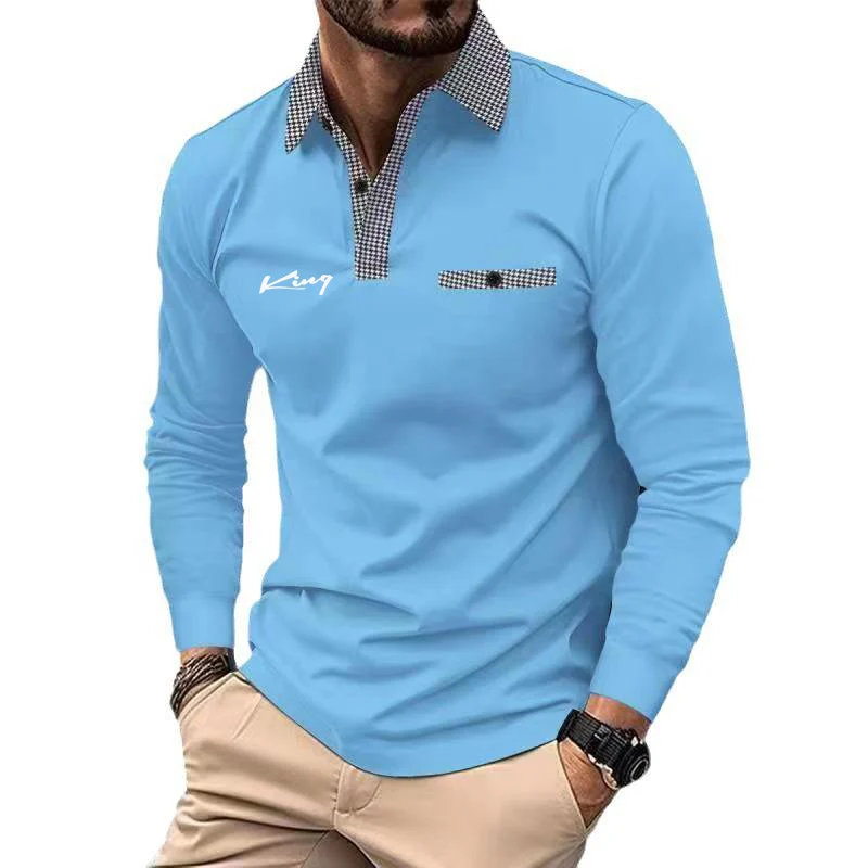 Polo de golf à manches longues pour hommes, affaires, loisirs, mode, printemps, automne