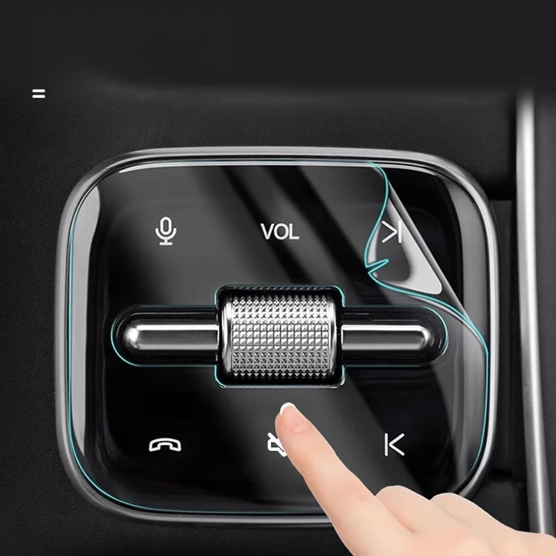 

Для LEADING IDEAL L6L7L8L9/MEGA 2022-2025 салон автомобиля пленка кнопка на руль прозрачный ТПУ модифицированная устойчивая к царапинам наклейка