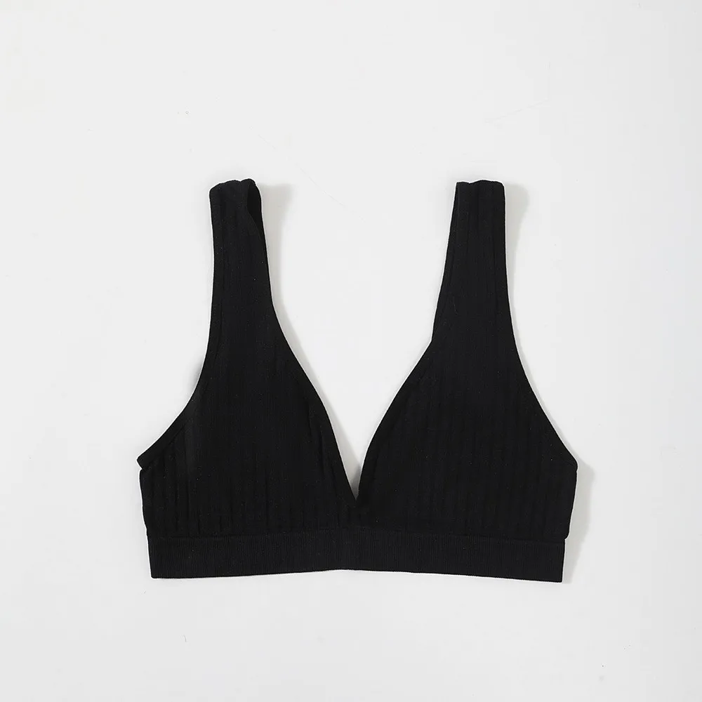 Nahtloser BH im französischen Stil, Anti-Sagging, weicher Halt, bügelloser BH, tiefer V-Ausschnitt, atmungsaktive Damen-Schlafunterwäsche, Fitness-BH – Detail 13