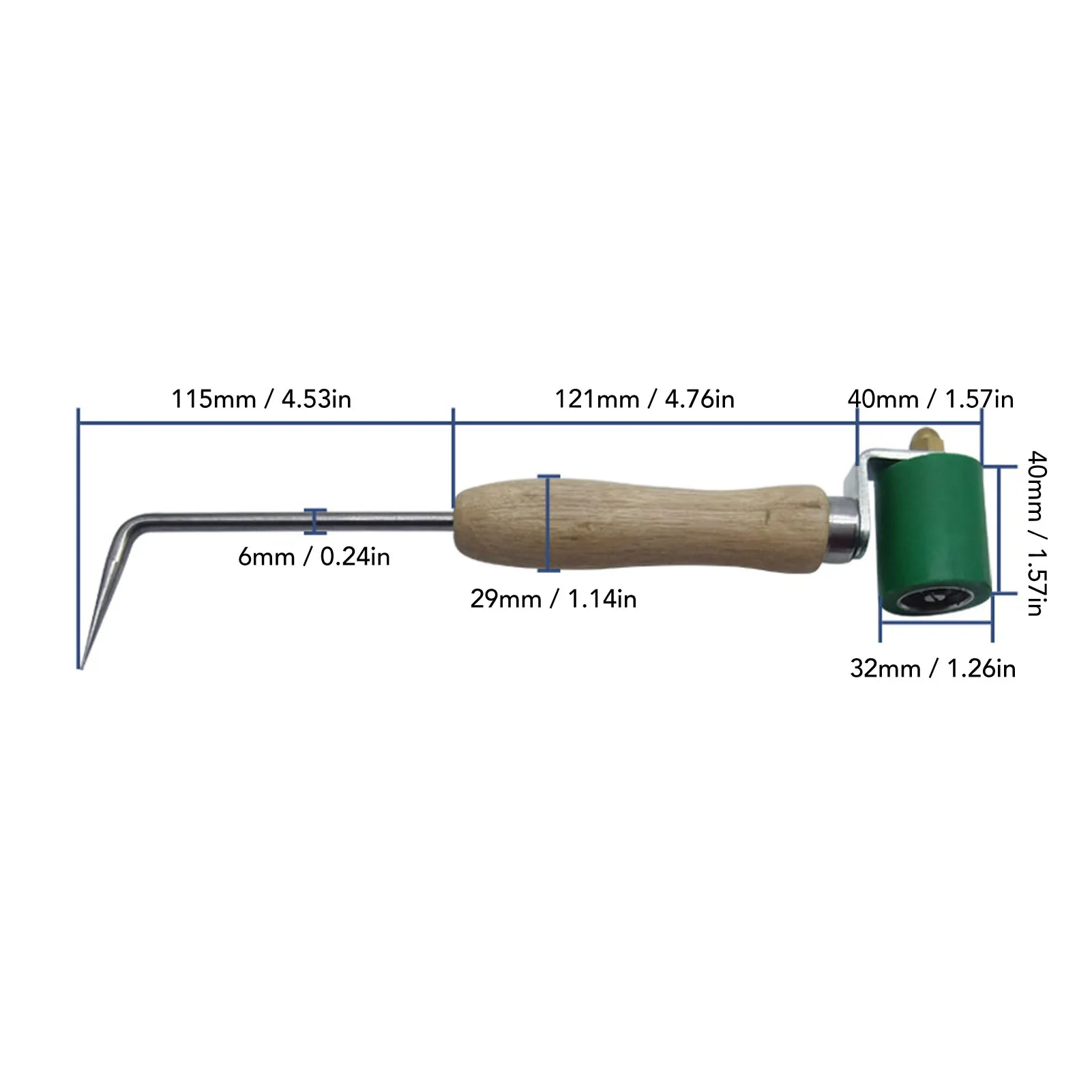 Seam Roller Tool Seam Roller 260℃ 32mm Diameter 40mm Width Silicone Seam Roller with Test Probe for Welding 40mm Seam Roller