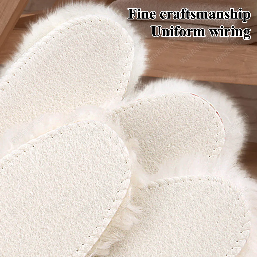 WINRUOCEN Thermal Insoles Real Fur Winter Soft Thick Warm Sheep Skin Winter Wool Shoes With Heating Men Women Insert Shoe Pad